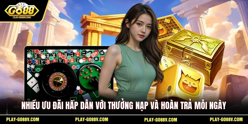 Nhiều ưu đãi hấp dẫn với thưởng nạp và hoàn trả mỗi ngày